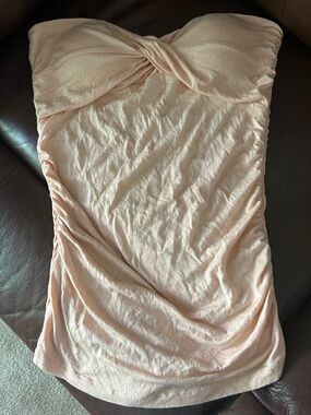 Strapless Twist Front Tube Top in Blush